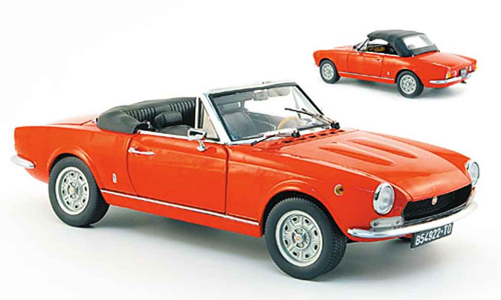 Fiat 124 Spider 1/18 Sun Star Spider bs1 rood 1970 modelauto