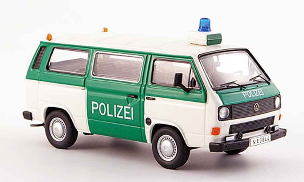 Volkswagen Combi 1/43 Premium Cls t3b bus politie wit grun modelauto