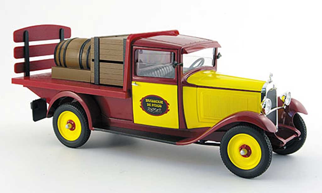 Citroen C4 1930 1/18 Solido 1930 pritsche brasseur rood/geel mit ladegut modelauto