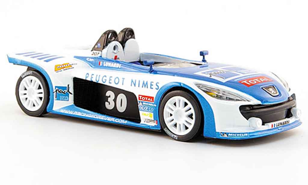 Peugeot 207 Spider 1/43 Solido Spider no.30 lunardi wit blauw 2008 modelauto