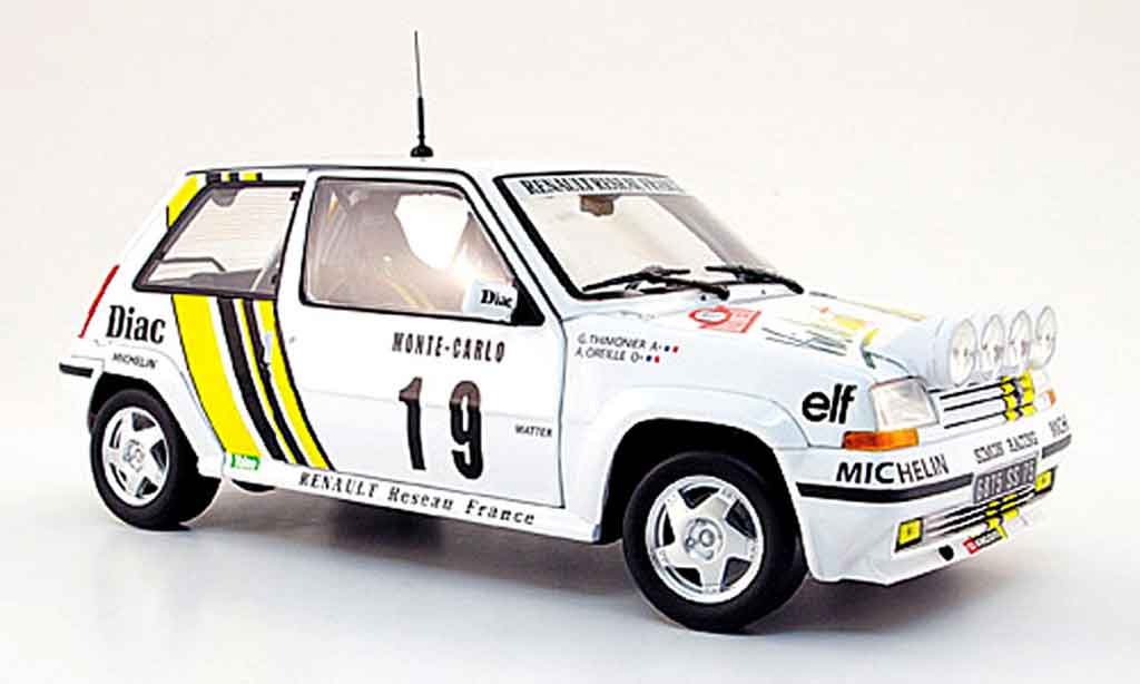 Renault 5 1/18 Norev GT Turbo no. 19 diac rallye monte carlo 1989 modelauto