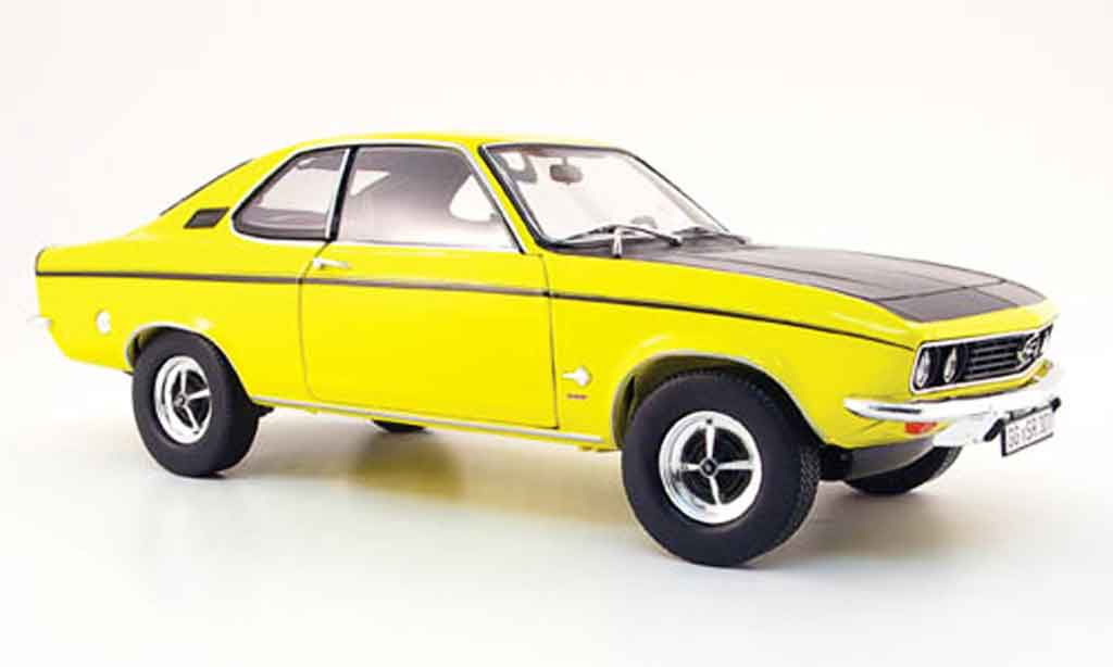 Opel Manta 1/18 Norev sr geel zwart 1970 modelauto