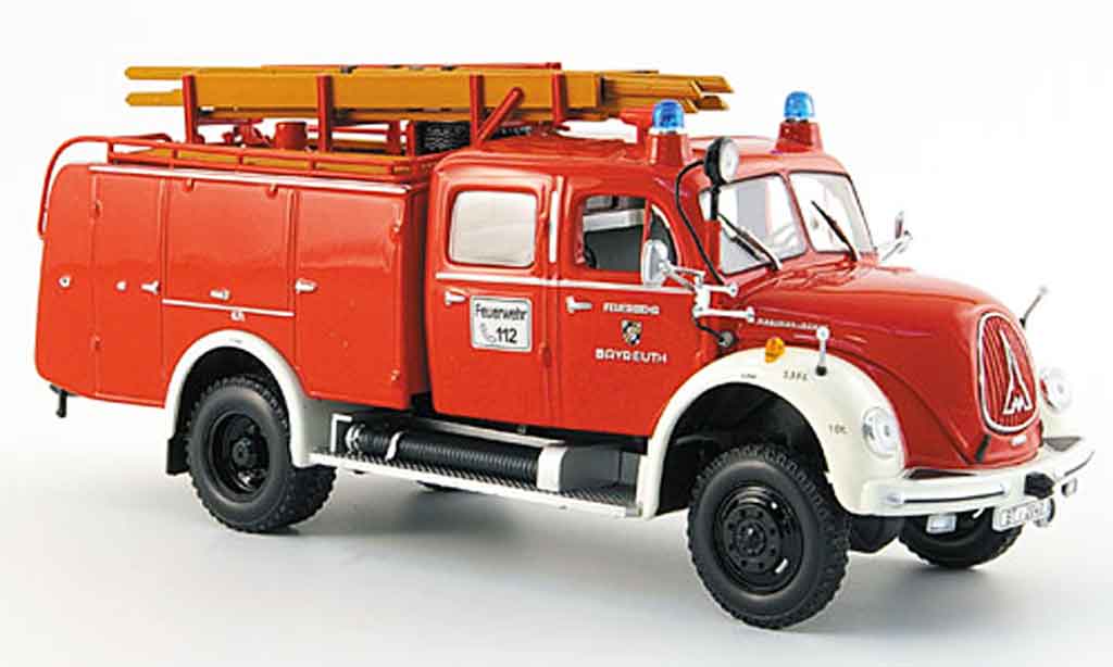 Magirus TLF 16 1/43 Minichamps Merkur A pompier Bayreuth 1957 modelauto