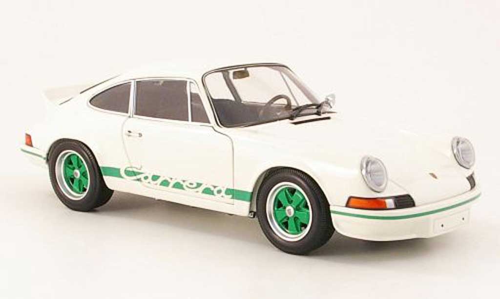 Porsche 911 RS 1/18 Minichamps RS carrera 27 wit/grun 1972 modelauto