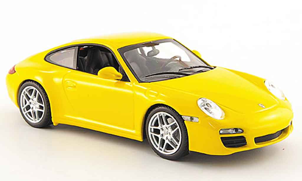 Porsche 997 Carrera 1/43 Minichamps Carrera geel Linea Giallo 2008 modelauto