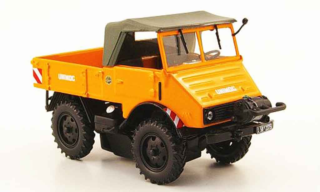 Mercedes Unimog 1/43 Minichamps 401 oranje avec Seilwinde 1951 modelauto