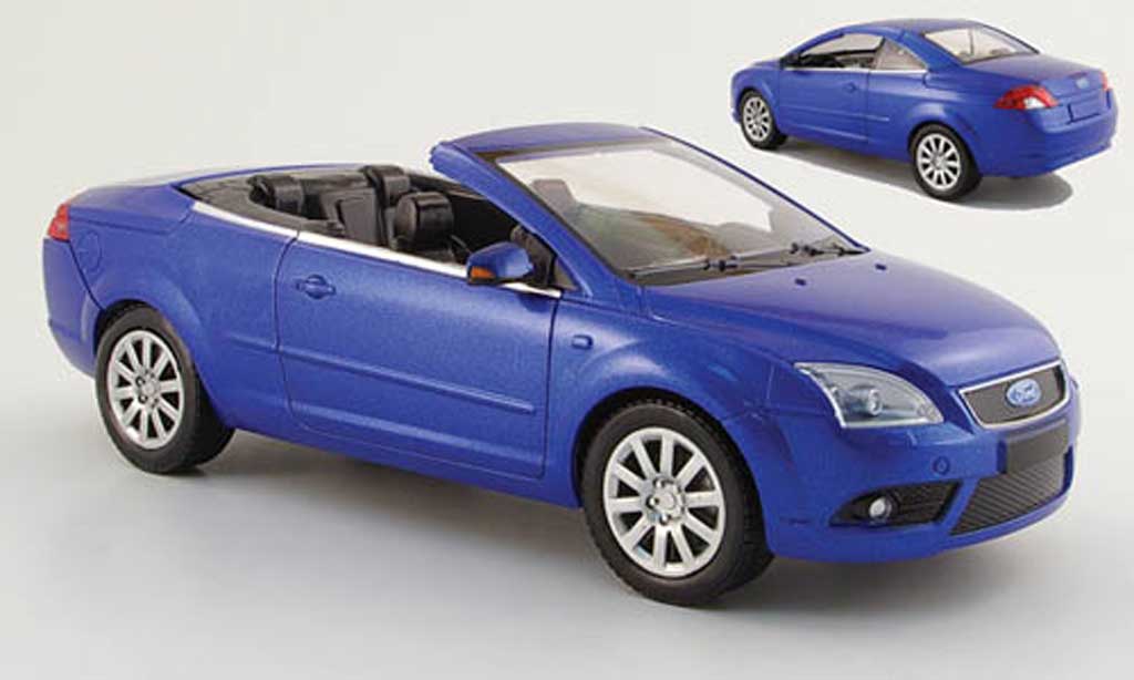 Ford Focus CC 1/18 Powco CC blauw mit aufsteckdach 2007 modelauto