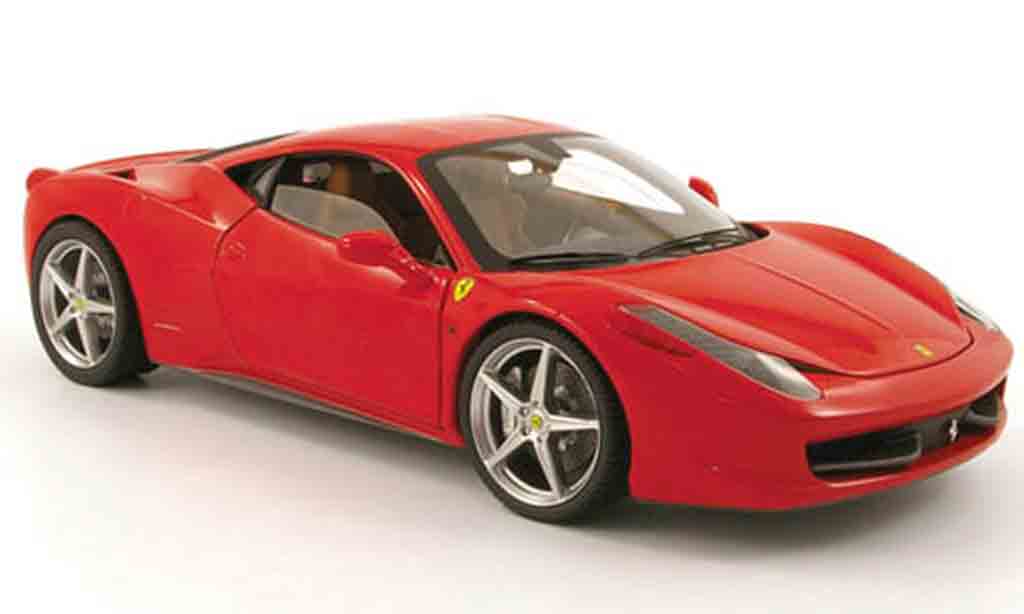 Ferrari 458 Italia 1/18 Hot Wheels Italia rood 2009 modelauto