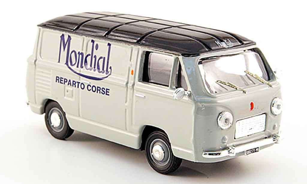Fiat 600 1/43 Pego T Mondial Reparto Corse grijs blauw 1959 modelauto