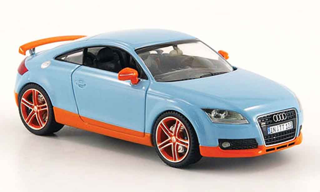 Audi TT coupe 1/43 Schuco coupe blauw oranje modelauto