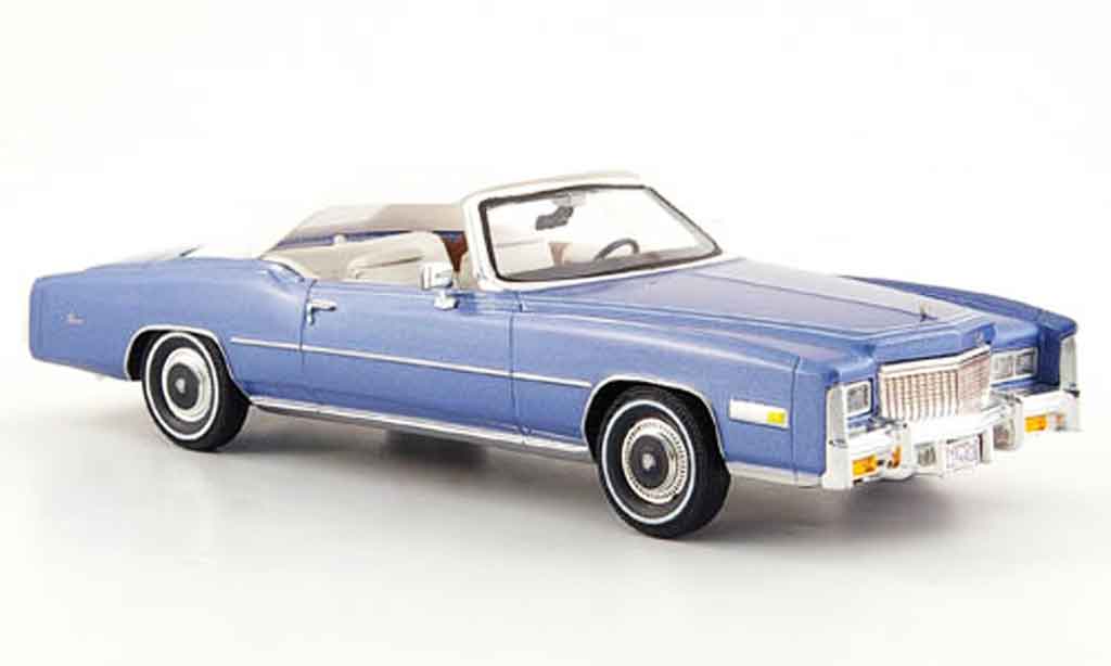 Cadillac Eldorado 1/43 Premium X cabriolet/cabriolet blauw wit 1976 modelauto