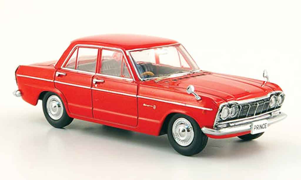 Nissan Skyline Prince 1/43 Ebbro Prince 2000 GTB rood 1965 modelauto