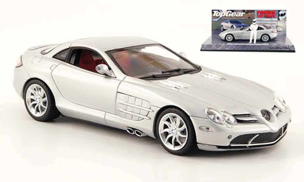 Mercedes SLR 1/43 Minichamps McLaren grijs metallic avec Figur The Stig modelauto