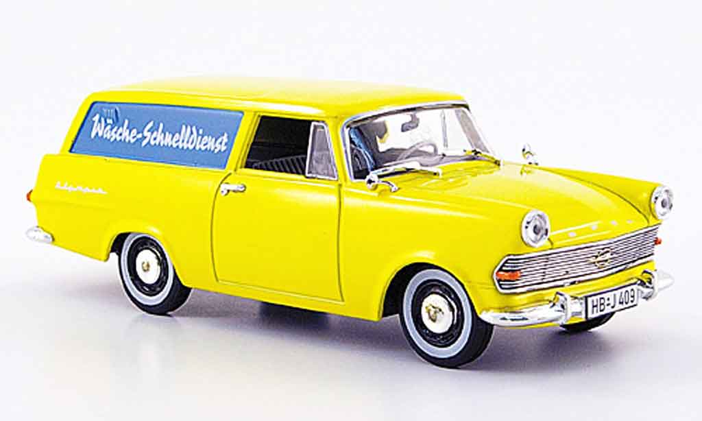 Opel Rekord 1/43 Starline p 2 caravan geel wasche schnelldienst 1960 modelauto