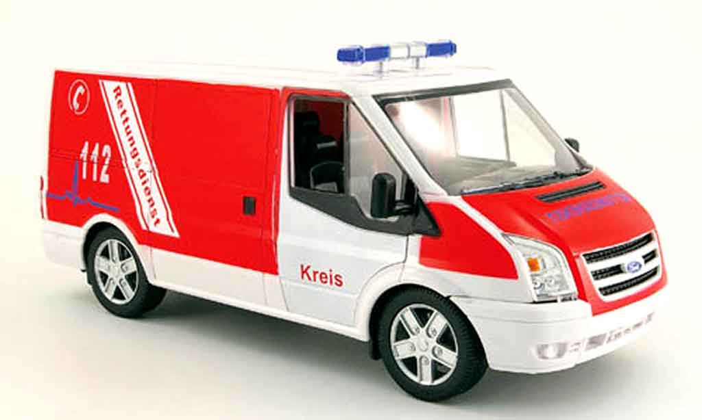 Ford Transit 1/18 Powco kasten pompier rettungsdienst modelauto