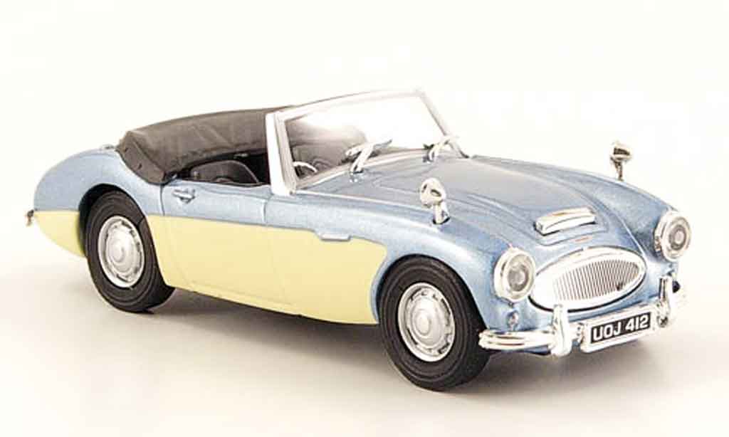 Austin Healey 100 1/43 Cararama /6 grijs metallic blauw beige modelauto