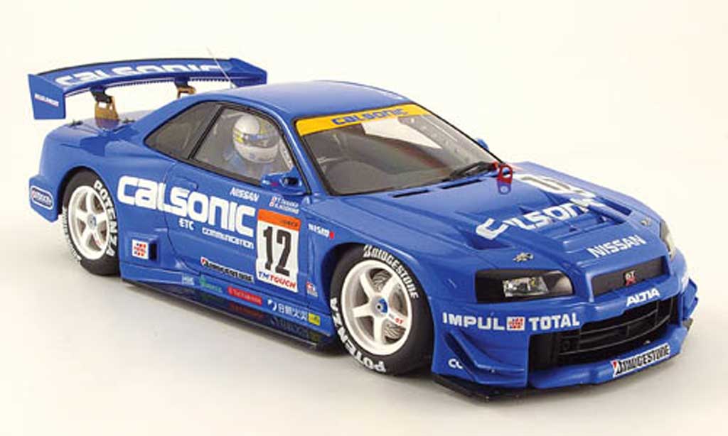 Nissan Skyline R34 1/18 Autoart JGTC R34 gt-r no.12 calsonic k.hoshino 2002 modelauto