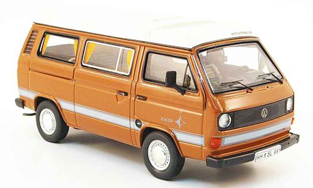 Volkswagen Combi 1/43 Premium Cls t3a westfalia joker bruin wit modelauto