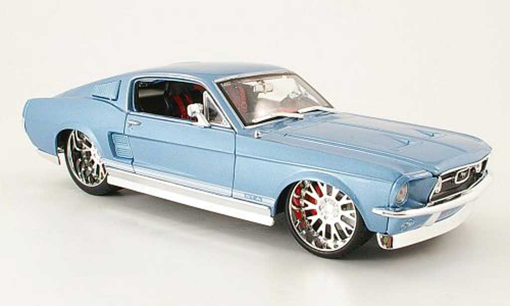 Ford Mustang 1967 1/18 Maisto 1967 gta fastback blauw pro rodz modelauto