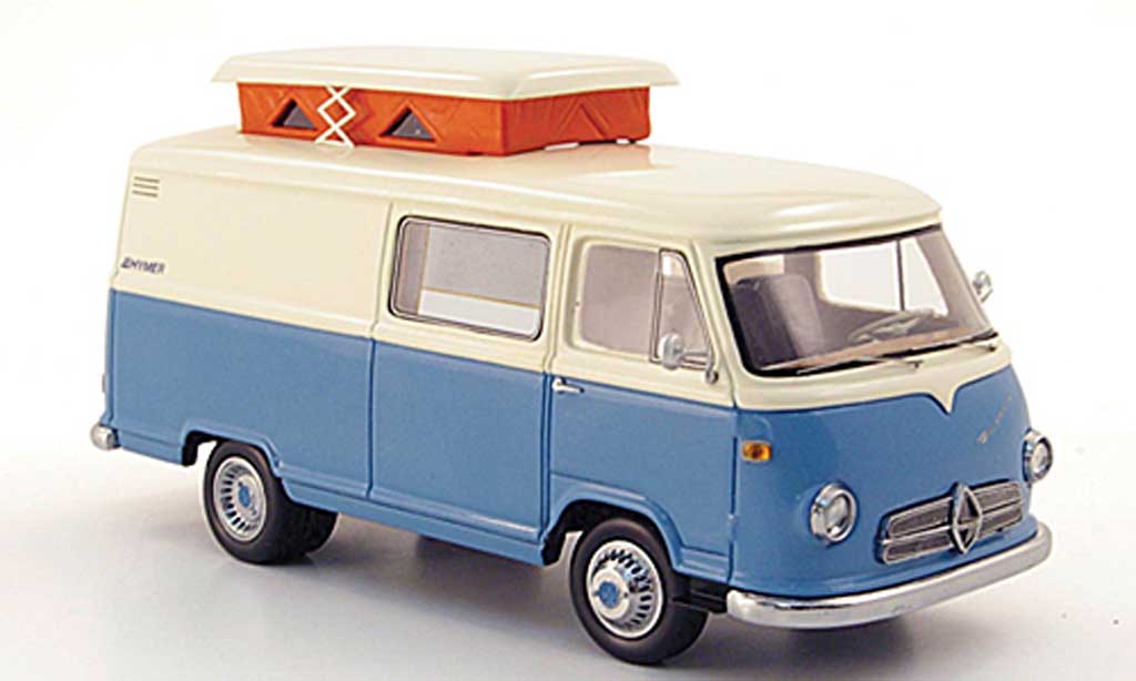 Borgward Hymer 1/43 Premium ClassiXXs Caravano blauw/cremewit modelauto
