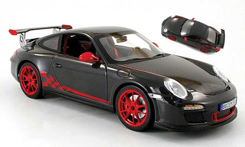 Porsche 997 GT3 RS 1/18 Norev GT3 RS 2009 grijs/rood modelauto