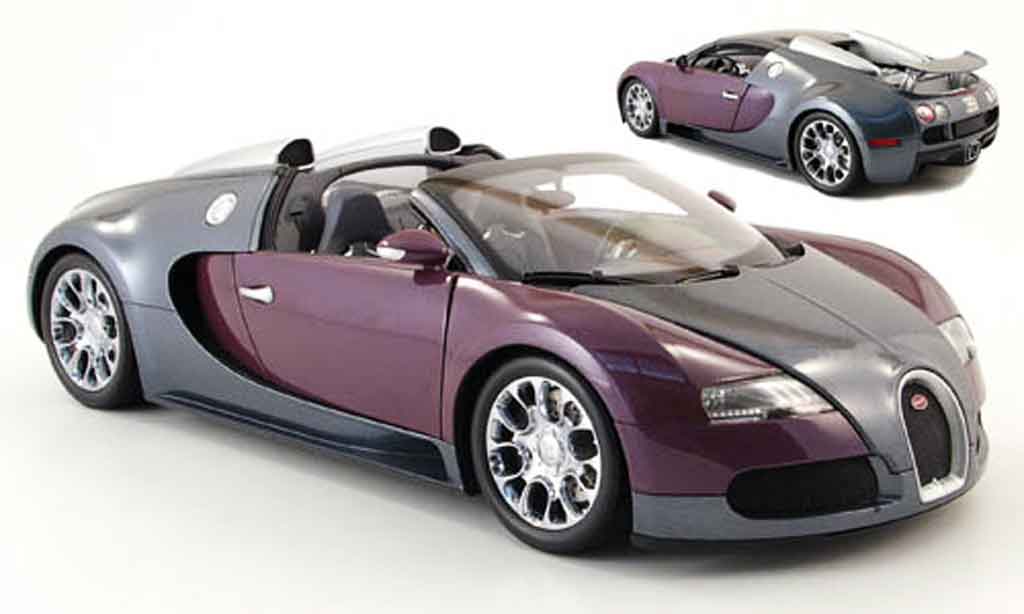 Bugatti Veyron Grand Sport 1/18 Minichamps Grand Sport grijs/lila 2009 modelauto