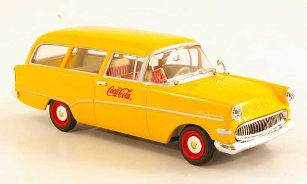 Opel Rekord 1/43 Minichamps P1 CarAVan Coca-Cola geel 1958 modelauto