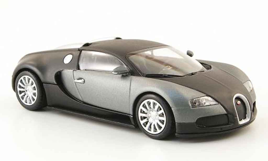 Bugatti Veyron 16.4 1/43 Minichamps 16.4 mat zwart grijs 2009 modelauto