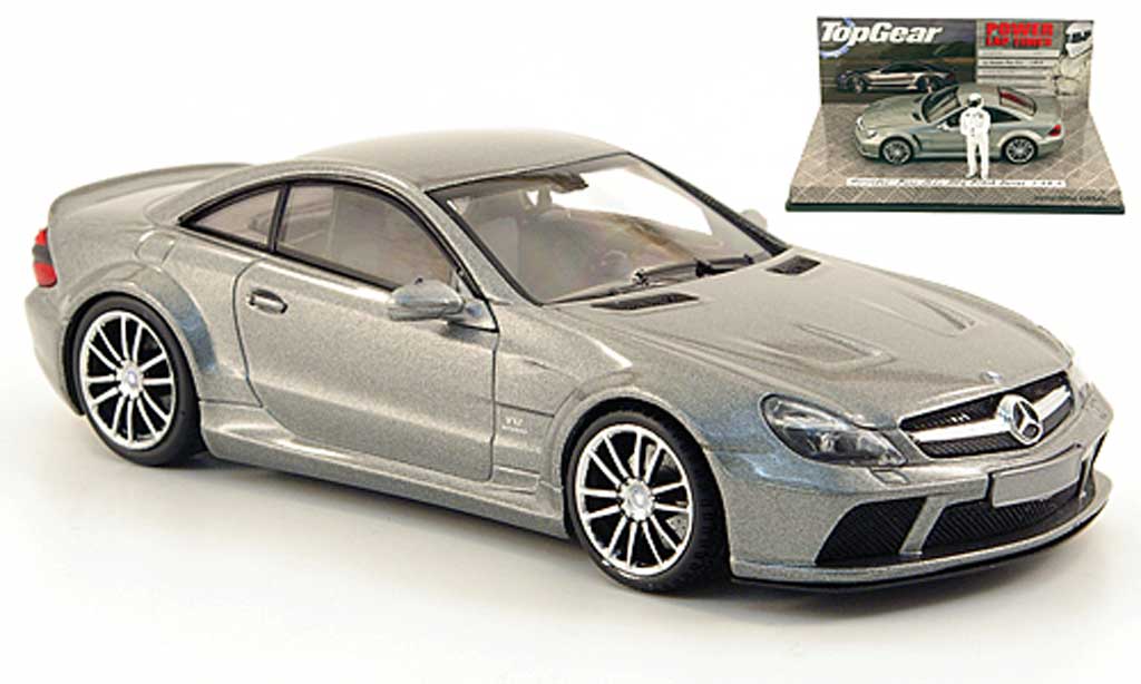 Mercedes Classe SL 65 1/43 Minichamps 65 AMG Black Series (R230) grijs avec Figur The Stig 2009 modelauto