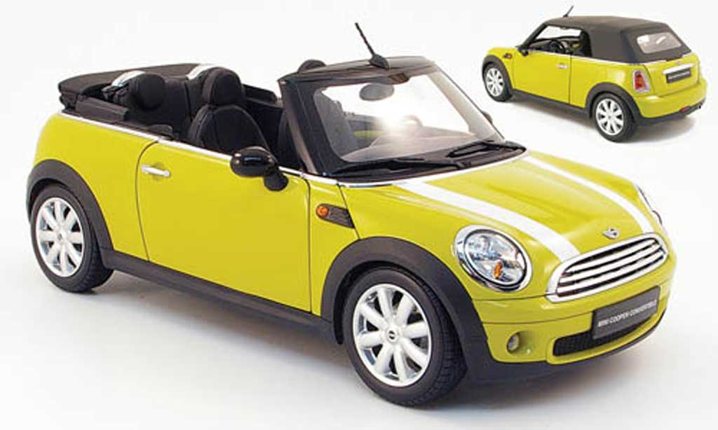 Mini Cabriolet 1/18 Kyosho geel 2009 modelauto