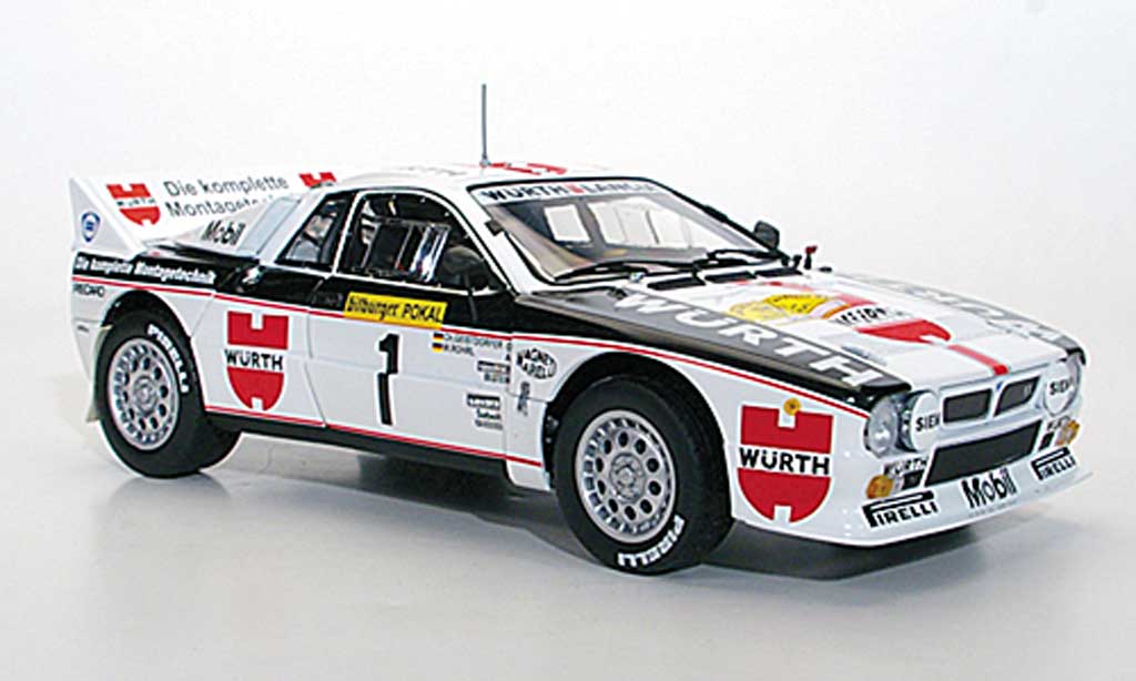 Lancia 37 1/18 Kyosho Rally No.1 Wurth W.Rohrl/C.Geistdorfer Rally Deutschland 1983 modelauto