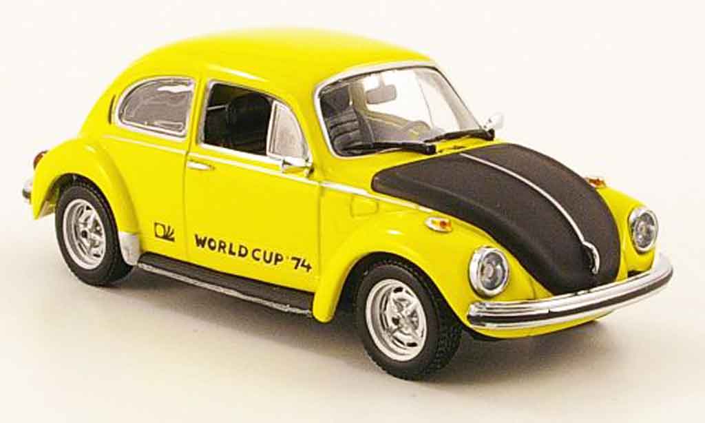 Volkswagen Coccinelle 1/43 Minichamps 1303 world cup geel zwart 1974 modelauto