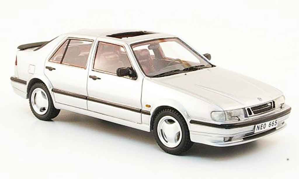 Saab 9000 CS 1/43 Neo CS Aero grijs metallic 1995 modelauto