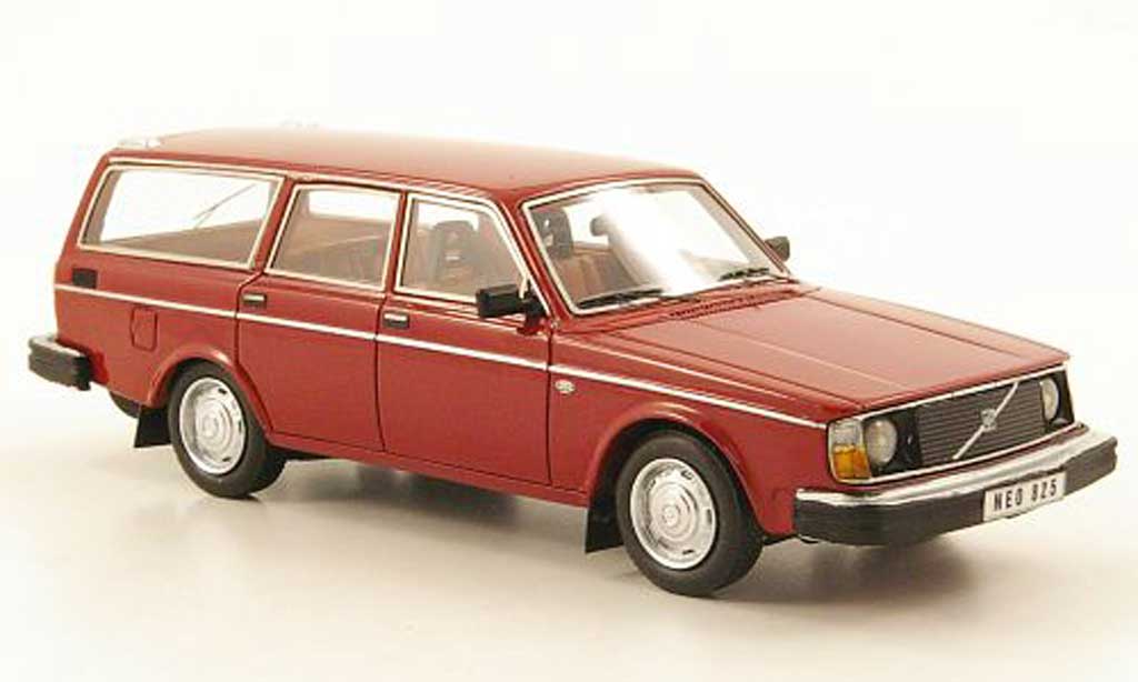 Volvo 245 1/43 Neo DL zwart-rood 1974 modelauto