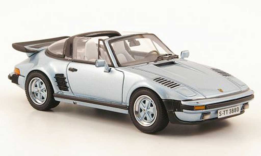 Porsche 930 Turbo 1/43 Neo Turbo SE Targa Flatnose blauw 1987 modelauto