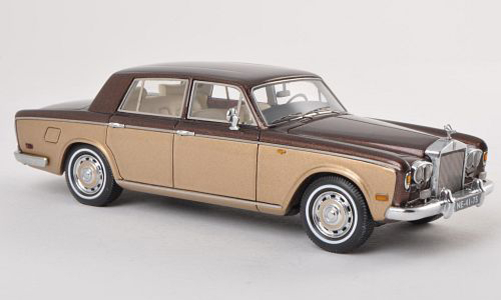 Rolls Royce Silver Shadow 1/43 Neo brun/grijsore LHD 1974 modelauto