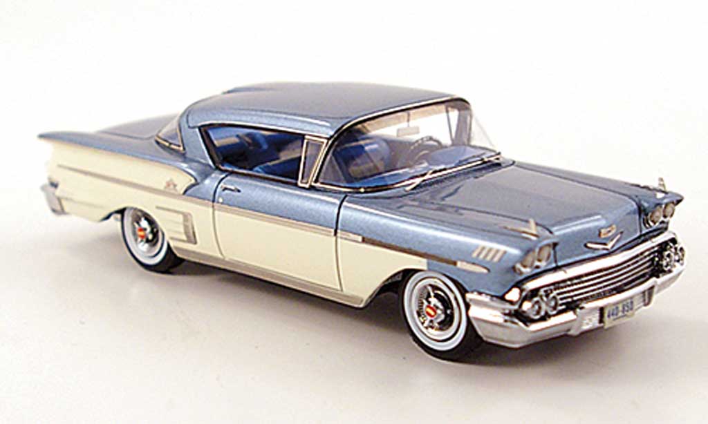 Chevrolet Bel Air 1958 1/43 Neo 1958 Impala Hardtop Coupe blauw/Ivoire modelauto