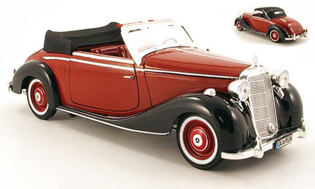 Mercedes 170 1/18 Signature s rood/zwart 1950 modelauto