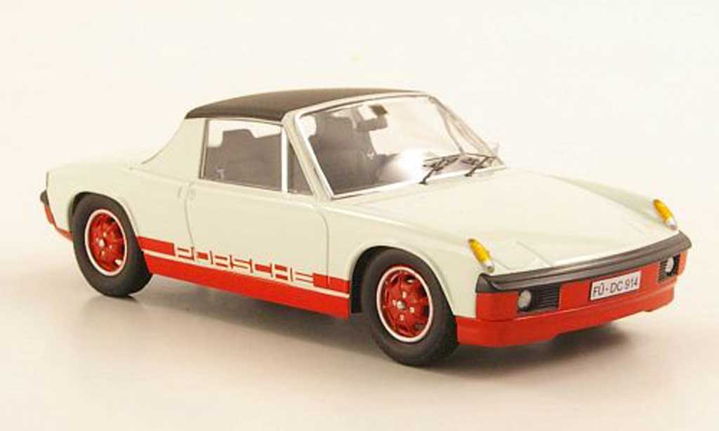 Porsche 914 1/43 Schuco elfenbein/rood modelauto