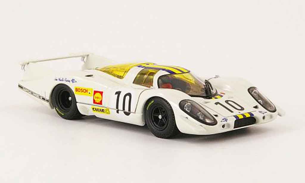 Porsche 917 1969 1/43 Ebbro 1969 No.10 wit blauw geel 24h Le Mans modelauto