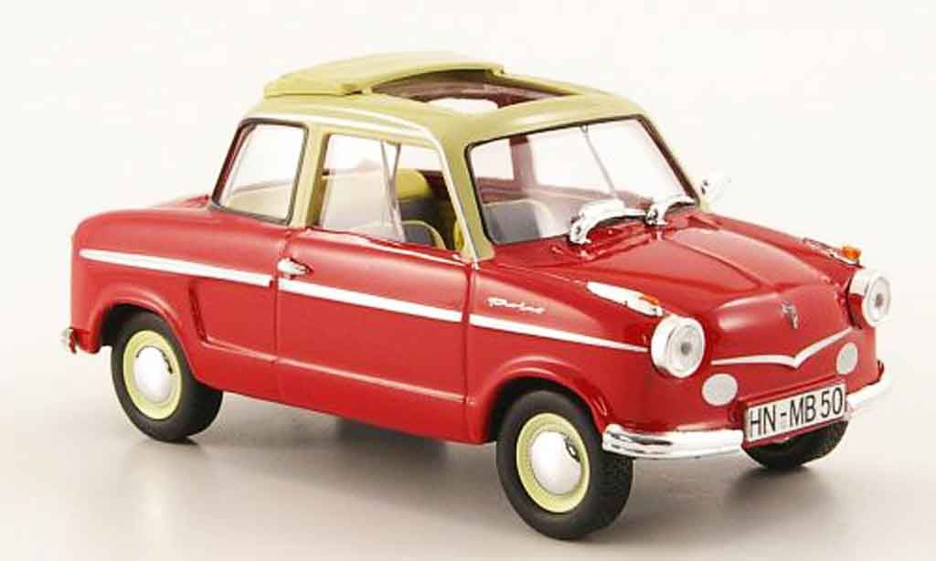 NSU Prinz 1/43 Norev I rood beige avec geoffnetem Faltdach 1958 modelauto