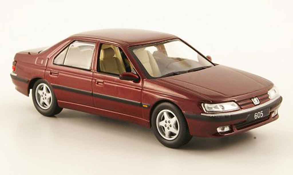 Peugeot 605 1/43 Norev rood 1998 modelauto