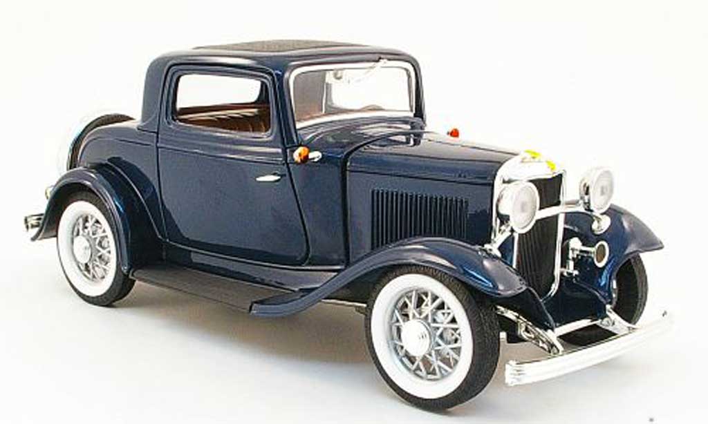 Ford Hot Rod 1/18 Yat Ming 3 window coupe blauw 1932 modelauto