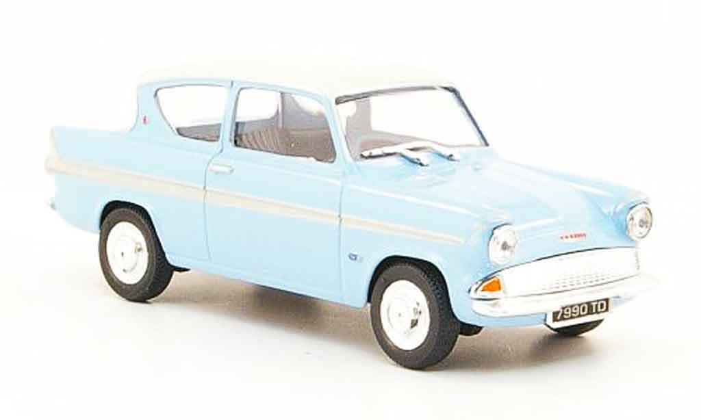 Ford Anglaia 1/43 Cararama 105E blauw wit modelauto