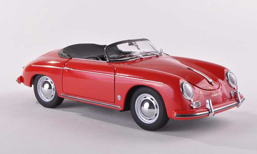 Porsche 356 1955 1/43 Autoart 1955 Speedster rood Version europeenne modelauto