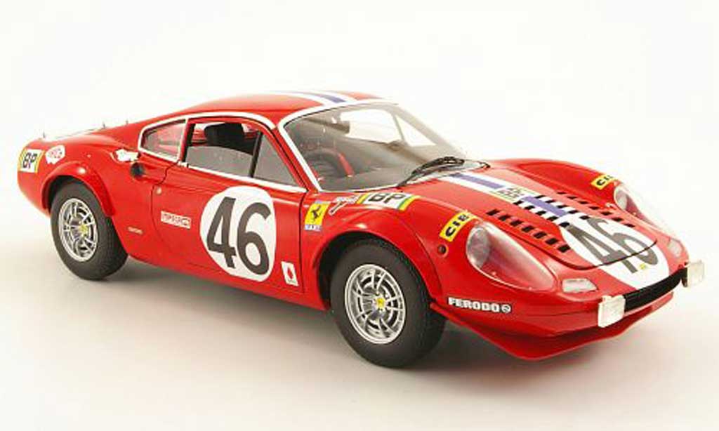 Ferrari 246 1/18 Hot Wheels dino gt no.46 nart 24h le mans 1972 modelauto