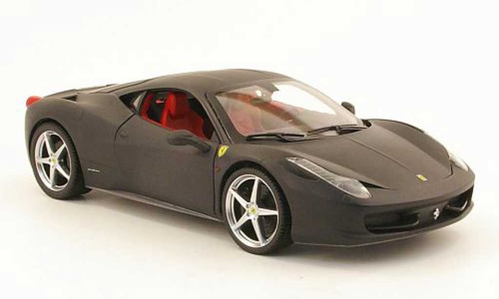 Ferrari 458 Italia 1/18 Hot Wheels Italia matt zwart modelauto