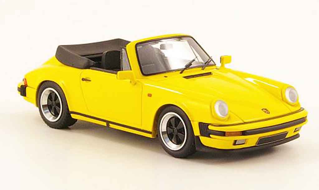 Porsche 911 1/43 Look Smart Carrera 3.2 Cabriolet geel offen modelauto