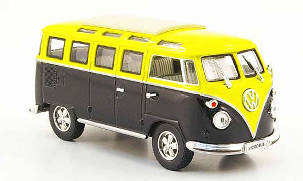 Volkswagen Combi 1/43 Yat Ming t1 samba zwart geel 1962 modelauto