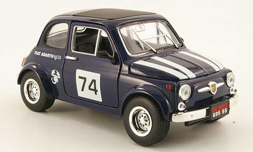Fiat 500 Abarth 1/18 Mondo Motors Abarth 695ss blauw no.74 modelauto